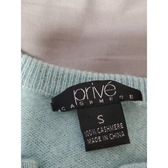 Privé Cashmere Women’s Sweater Set Size Small – Cardigan & Shell Light Blue - Picture 3 of 11